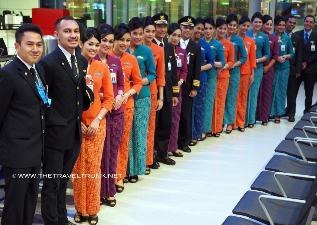 Cabin crew in a line