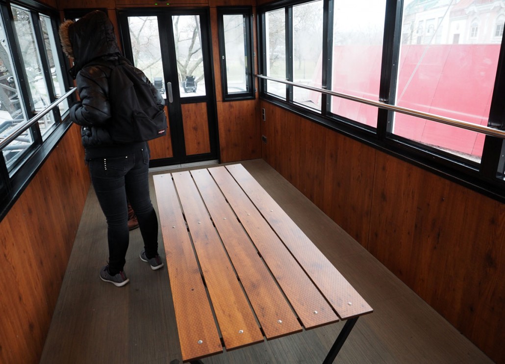 Plastic ride cabin.