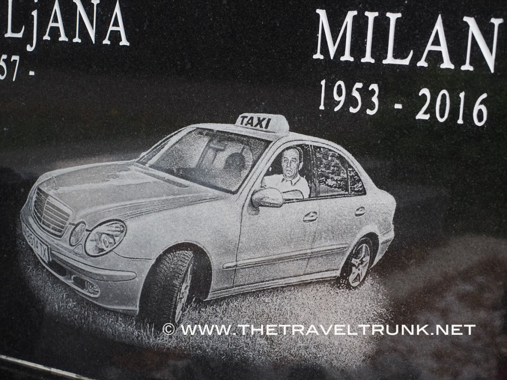 Taxi gravestone.