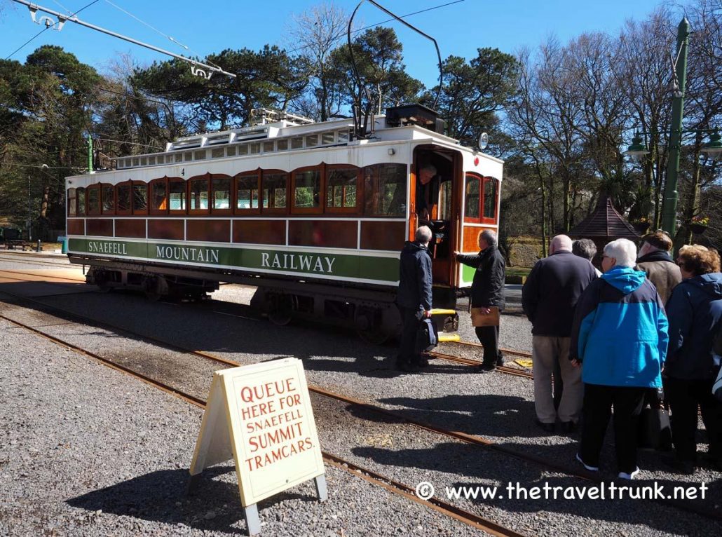 Manx trams on mountain