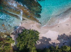 Aerial beach view Central America