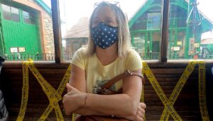 Passenger with mask