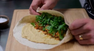 Spiced Cauliflower Tortilla Wrap on British Airways.