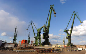 cranes in Gdansk.