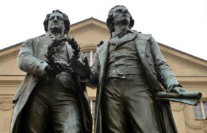Goethe and Schiller statues.