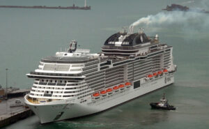 first UK cruise ship the MSC Virtuosa