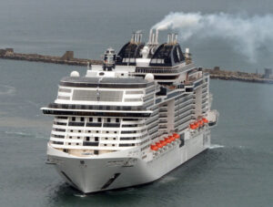 first UK cruise ship the MSC Virtuosa